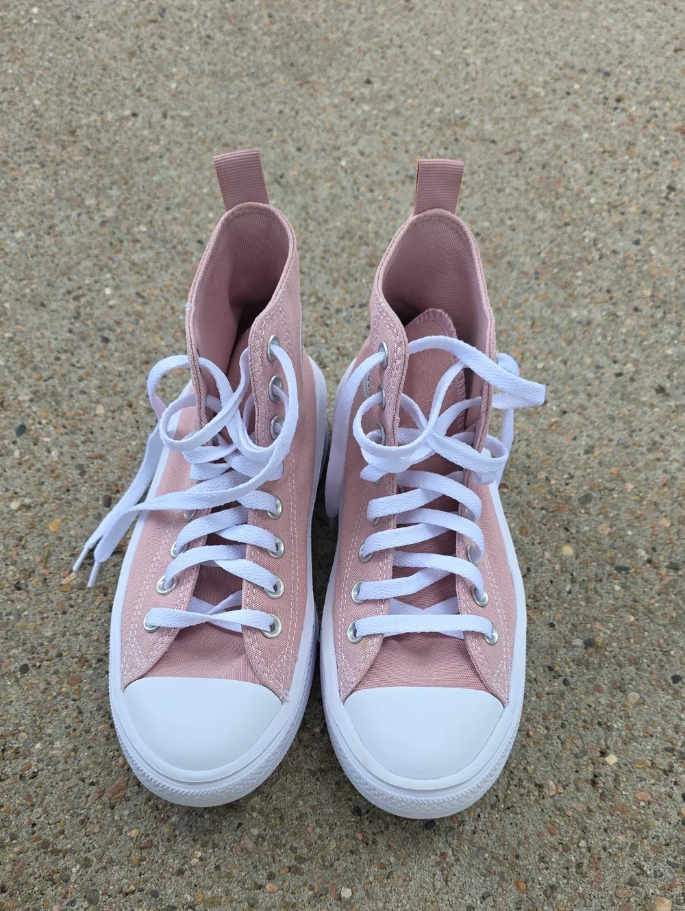 Converse All Star Pink Rose Canvas Platform High Top Sneakers Size 5